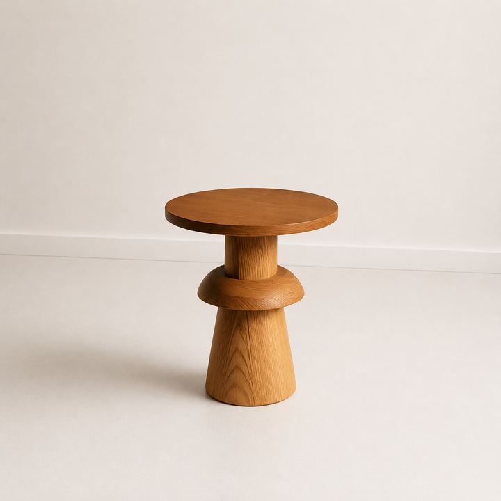 Aurelio Sculpt Wooden Side Table