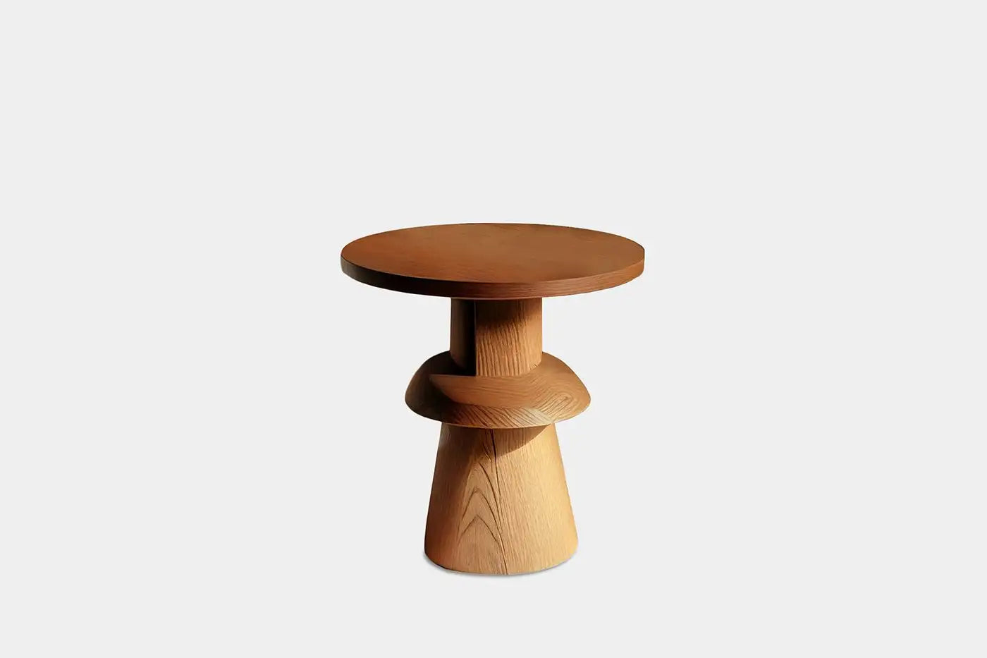 Aurelio Sculpt Wooden Side Table