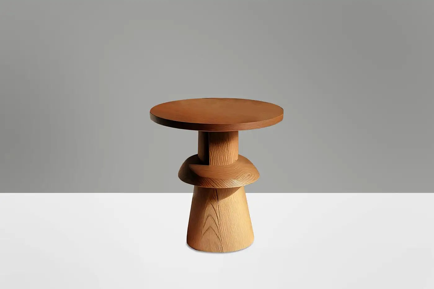 Aurelio Sculpt Wooden Side Table