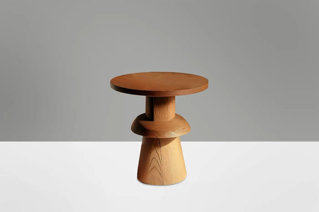 Aurelio Sculpt Wooden Side Table
