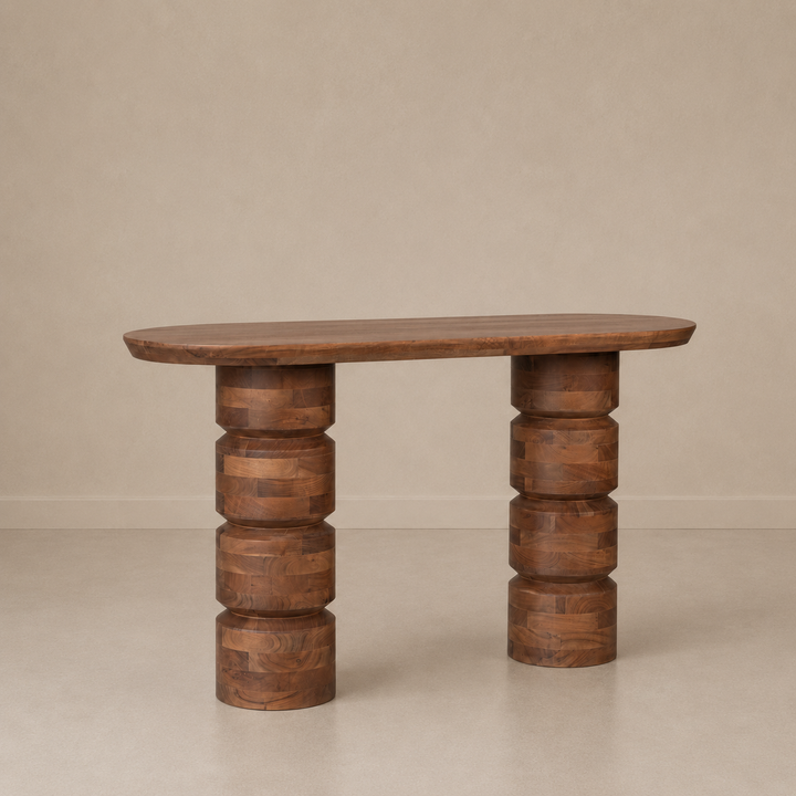Solara Sculpt Wooden Console Table