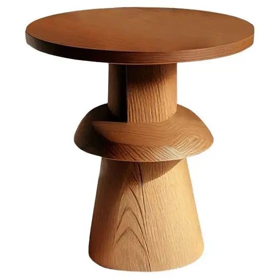 Aurelio Sculpt Wooden Side Table